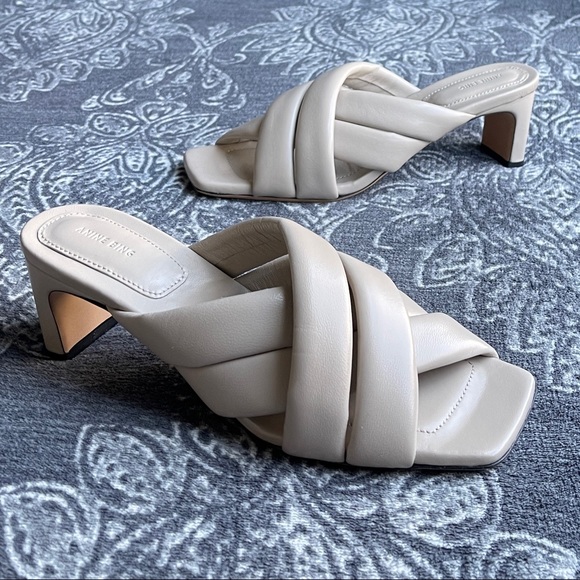 Anine Bing Shoes - Anine Bing Cade Crisscross Sandals in Beige Size 37